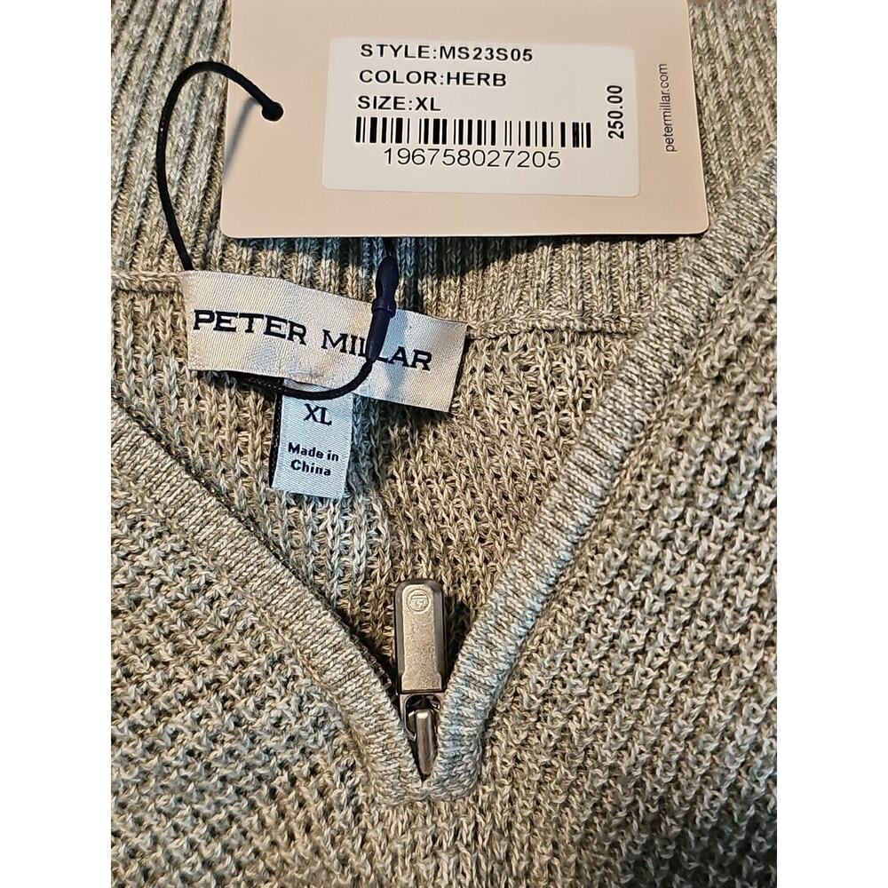 PETER MILLAR Sweater Mens Large Crown Kitts Twisted Quarter Zip
